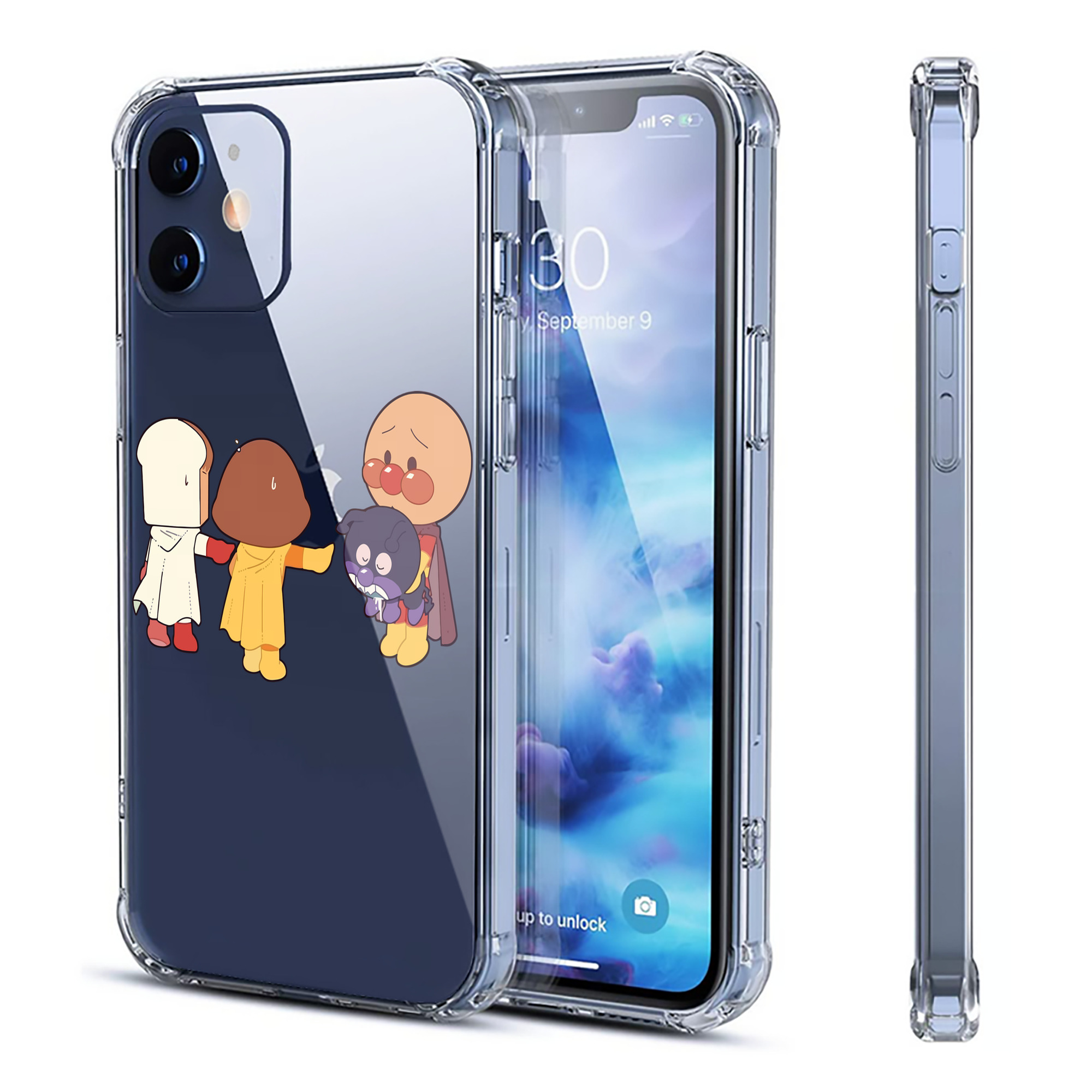 （画像用） アンパンマン Anpanman 【iPhone 12シリーズ対応】透明スマホケース（クリアソフトケース）